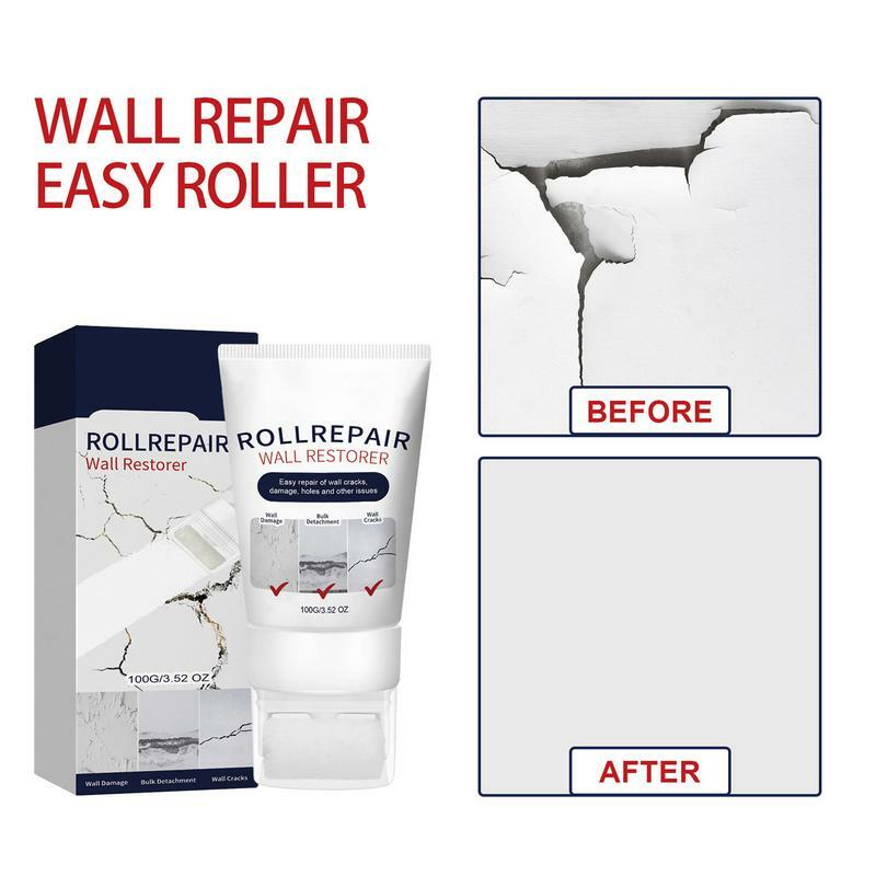 Cepillo enrollable para reparación de pared, rodillo pequeño para pasta, pintura de látex, Color blanco, 100g