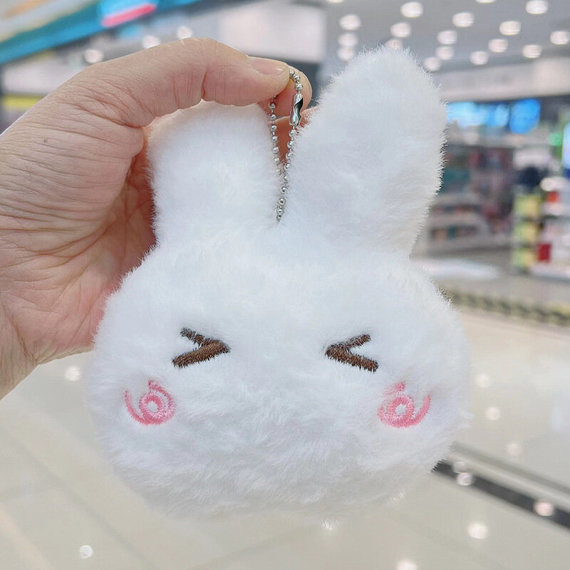 13cm Cartoon Cute Bunnyn Plush Toys Doll Kids Soft Animals Rabbit Head Stuffed Plush Keychain Pendant Children Birthday Gifts