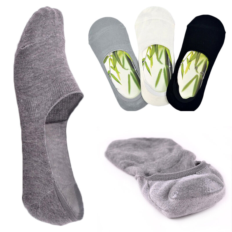 Calcetines náuticos antideslizantes de silicona para hombre, calcetín Invisible de algodón, zapatillas de corte bajo, 6 unidades = 3 pares por lote, verano y otoño