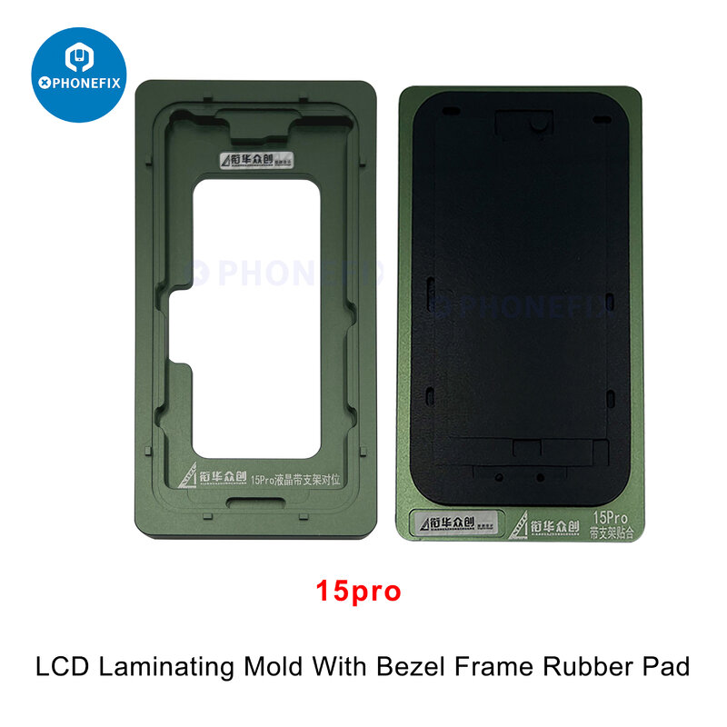 Lcd-Scherm Uitlijning Mal Module Set Met Bezel Frame Lamineren Rubber Pad Voor Iphone 15 14 13Mini 12 Pro Max Xs Display Reparatie