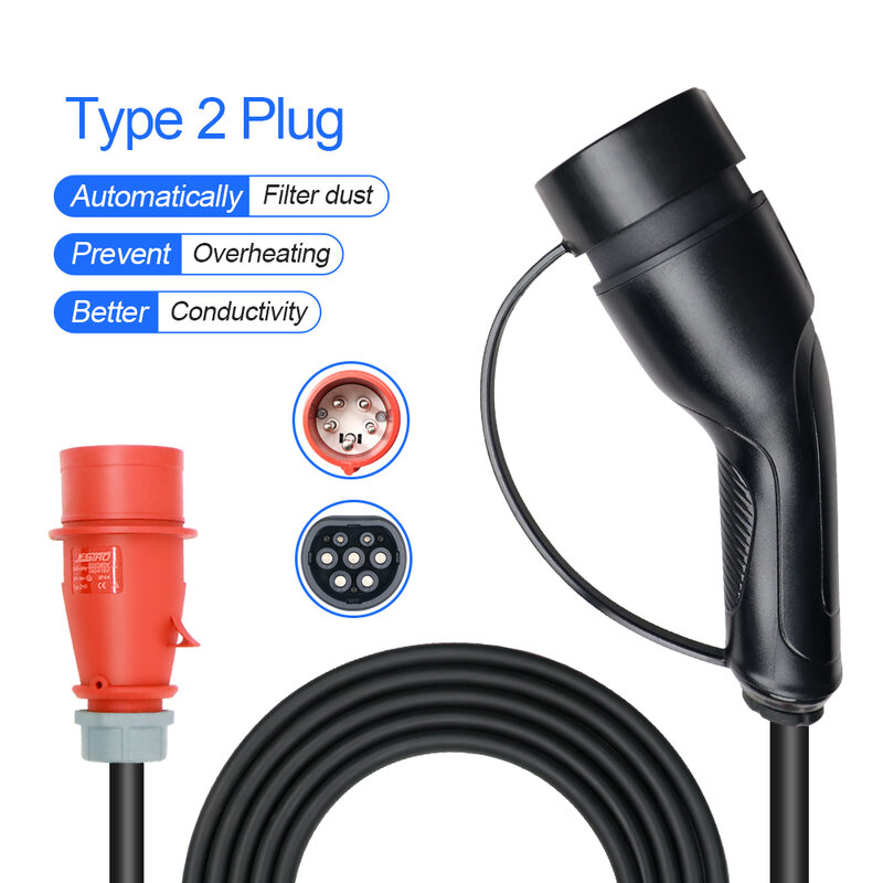 Портативное зарядное устройство для электромобилей 11 кВт 16 А 3P настенное крепление IEC 62196 Тип 2 вилка приложение Tuya Wi-Fi Зарядка для электромобиля кабель 5/10 м