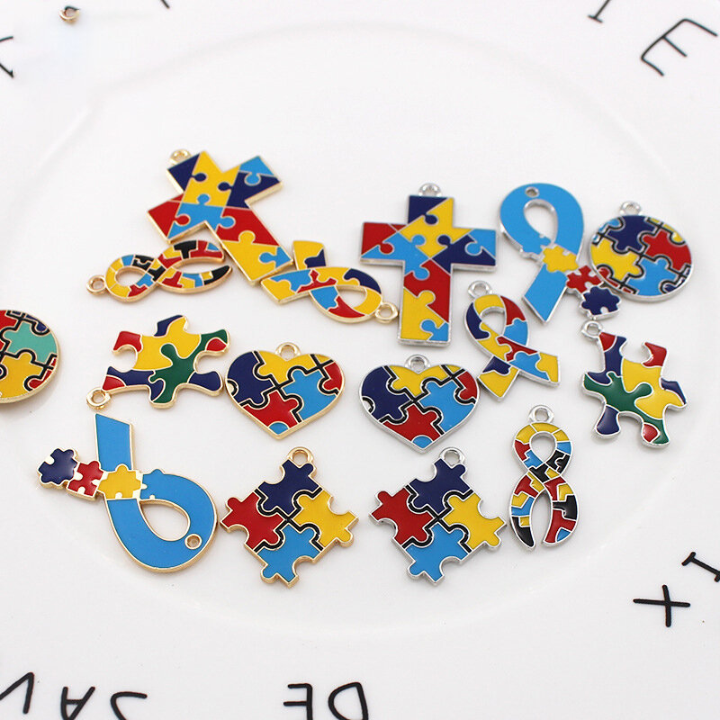 2024 New Autism Puzzle Symbol Lapel Pin Resin Acrylic Brooches Lapel Pins Enamel Pins Gift For Women Men Girl