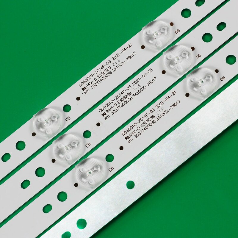 LED Backlight Strip 10สำหรับ L40F3302B LE40F16 OD40D10 0D40D10-ZC14F-02 0D40D10-ZC14F-03 035-400-3528-D 303TT400035