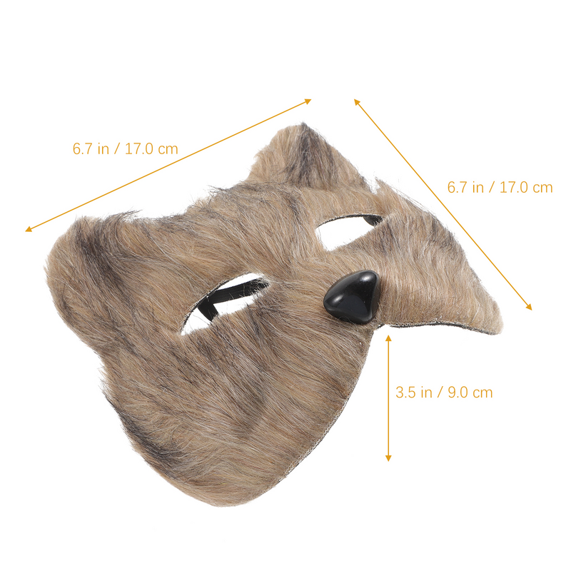 Halloween Plush Mask Therian Furry Mask Wolf Mask Half Face Animal Mask Halloween Masquerade Mask Realistic Cat Mask Costume
