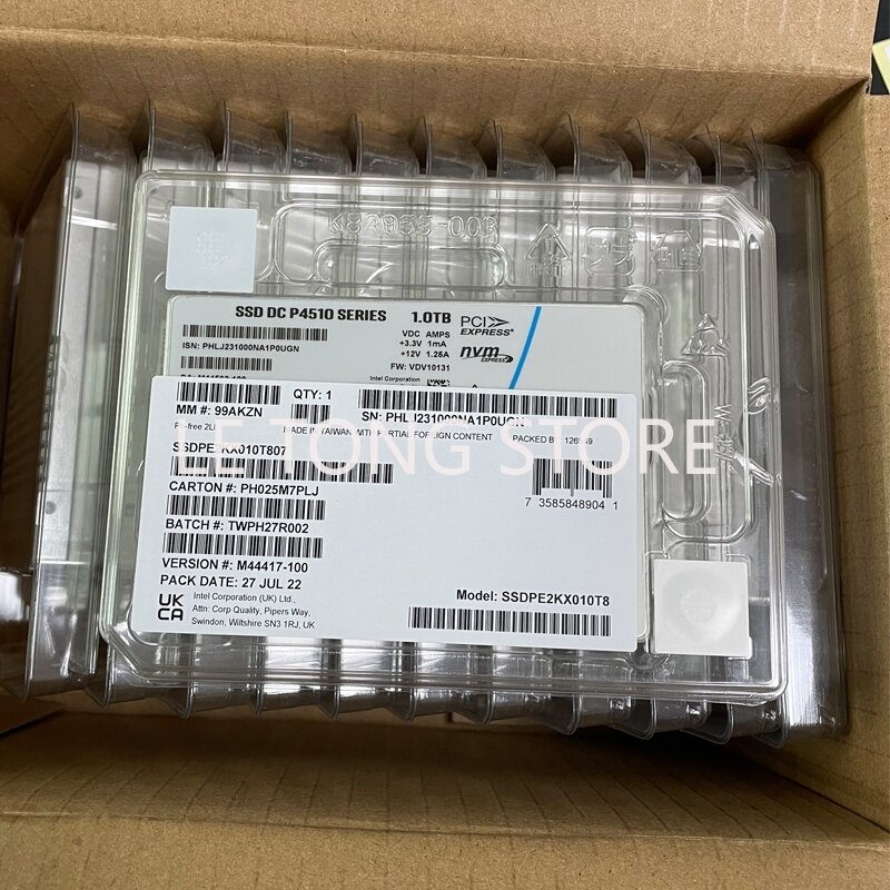 For INTEL SSDPE2KX0 P4510 8TB 4TB 2TB 1TB U.2 NVMe 2.5in  Write Dense Server Enterprise SSD Solid State Drive New Original