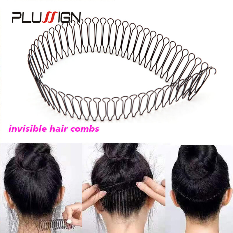 Plussign 1Pcs Invisible Broken Hair Hairpin 10Cm 20Cm 30Cm Metal Hair Clip Flexible Comb Circle Headbands For Women And Men