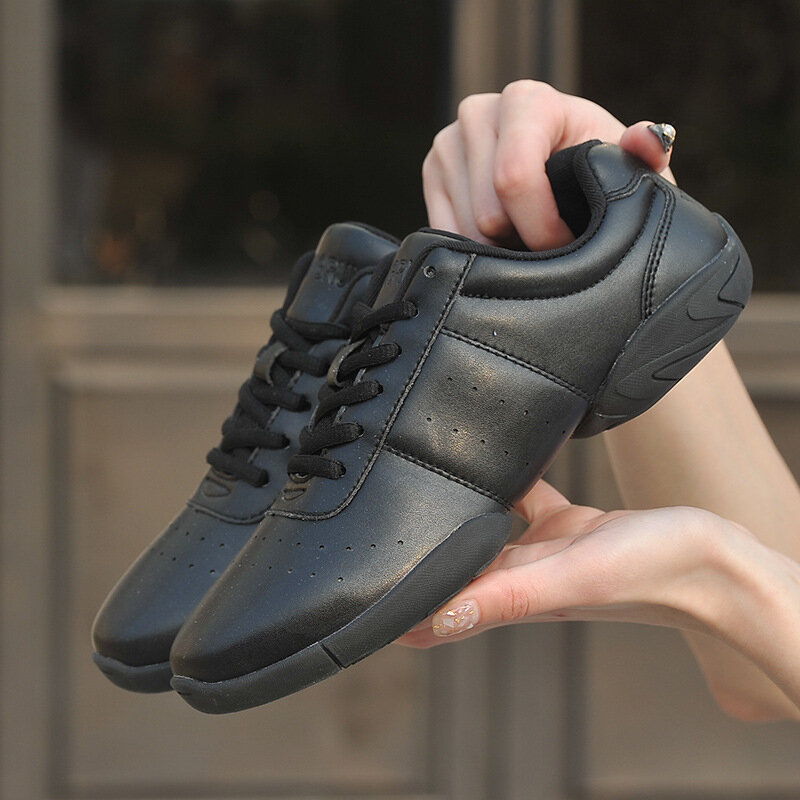 ARKKG-Zapatillas deportivas transpirables para niña, zapatos ligeros de entrenamiento, tenis de baile, competición de animación juvenil, color negro