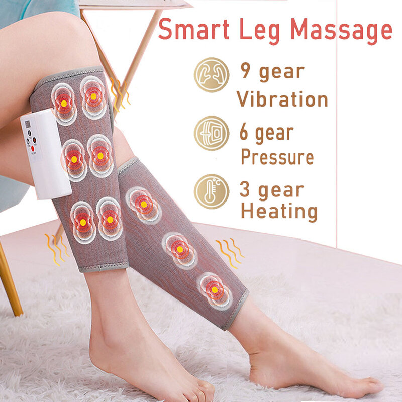 Massaggiatore per gambe a vibrazione elettrica impacco caldo terapia a pressione professionale massaggio ai piedi compressione dell'aria sollievo muscolare dolore