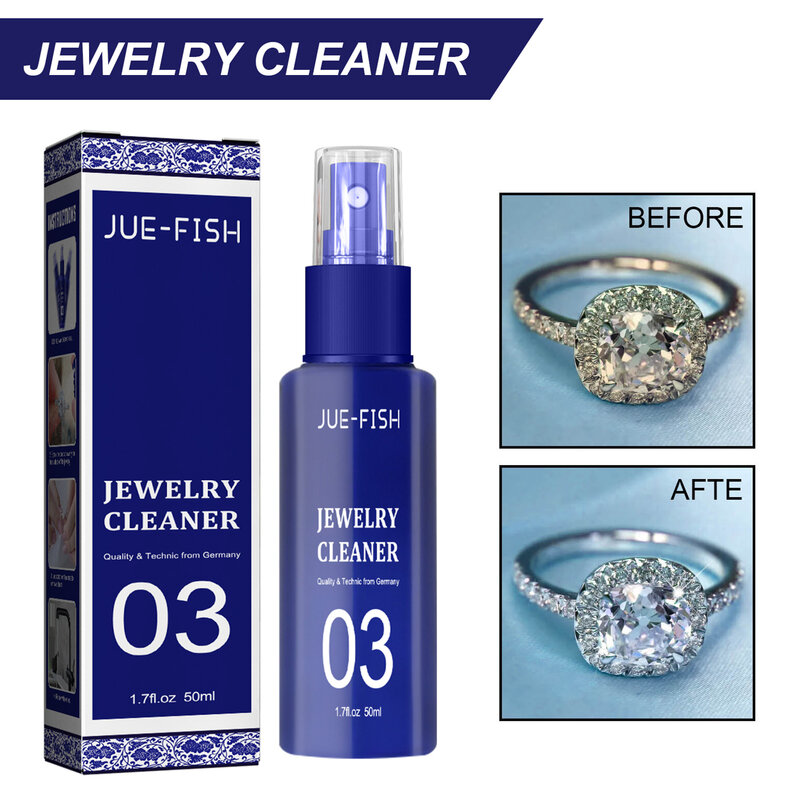 Jewelry Spray Jewelry Cleaner Solution Concentrate with Safe Formula 50ml Jewelry Concentrate Ensure Skin & Jewelry Safety Deep