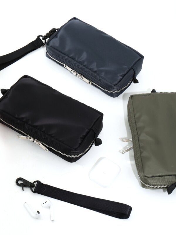 Pochette décontractée de style japonais pour hommes, sac à main imperméable, grill en nylon, portefeuille de mode, sac de créateur de luxe, poudres EDC, porte-cartes