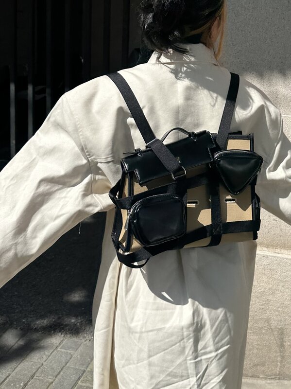 Design Multi-Functional Large Capacity Detachable Retro Backpack Cross-Body Fashion