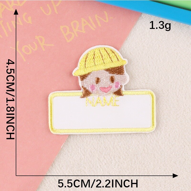 DIY Stickerei Patches benutzer definierte Name Aufkleber Cartoon niedlichen selbst klebenden Abzeichen Stoff Tasche Hut Stoff Etikett Zubehör für Kind