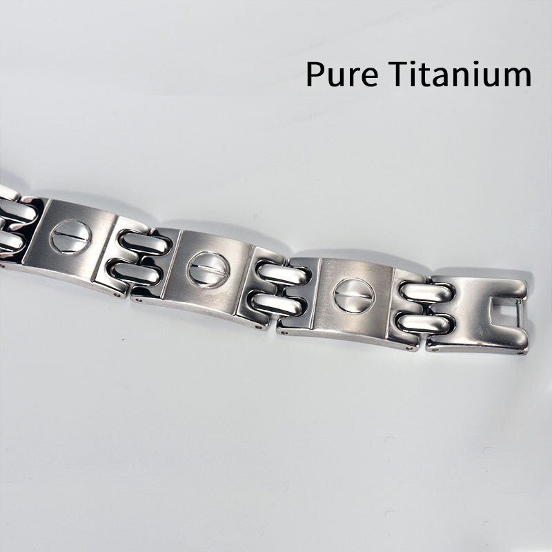 Nieuwe Glm40 Ta1 Heren Puur Titanium Armband Klassiek Zwart Germanium Steen Bio-Gezondheid Armband Retro Mode Honderd Met Unisex