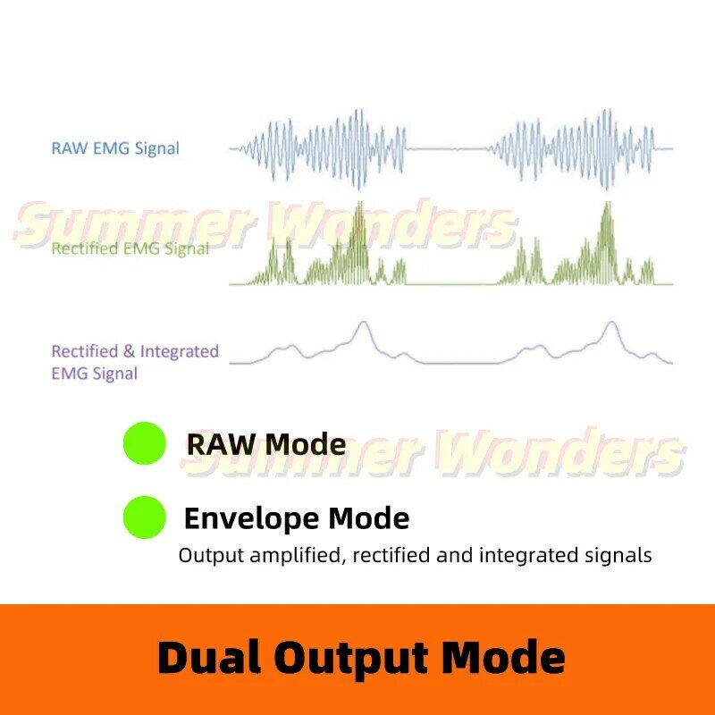 Sensore elettrico muscolare a canale singolo guadagno regolabile supporto sensore EMG Arduino UNO RaspberryPi ADC codice Demo gratuito programmato