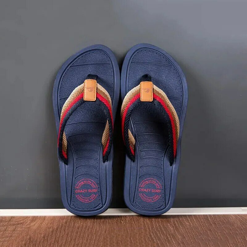 Summer Casual Men's Clip Foot Slippers Fashion Trend Mixed Color Comfortable Walking Slippers EVA Non-slip Outdoor Flip-flops