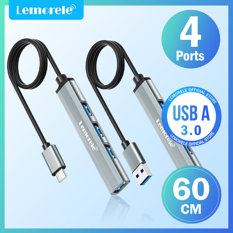 Lemorele Hub USB typu C Hub USB3.0 OTG 4 portowy Adapter USB C/HUB Multi Splitter akcesoria do laptopa dla Lenovo Macbook Pro