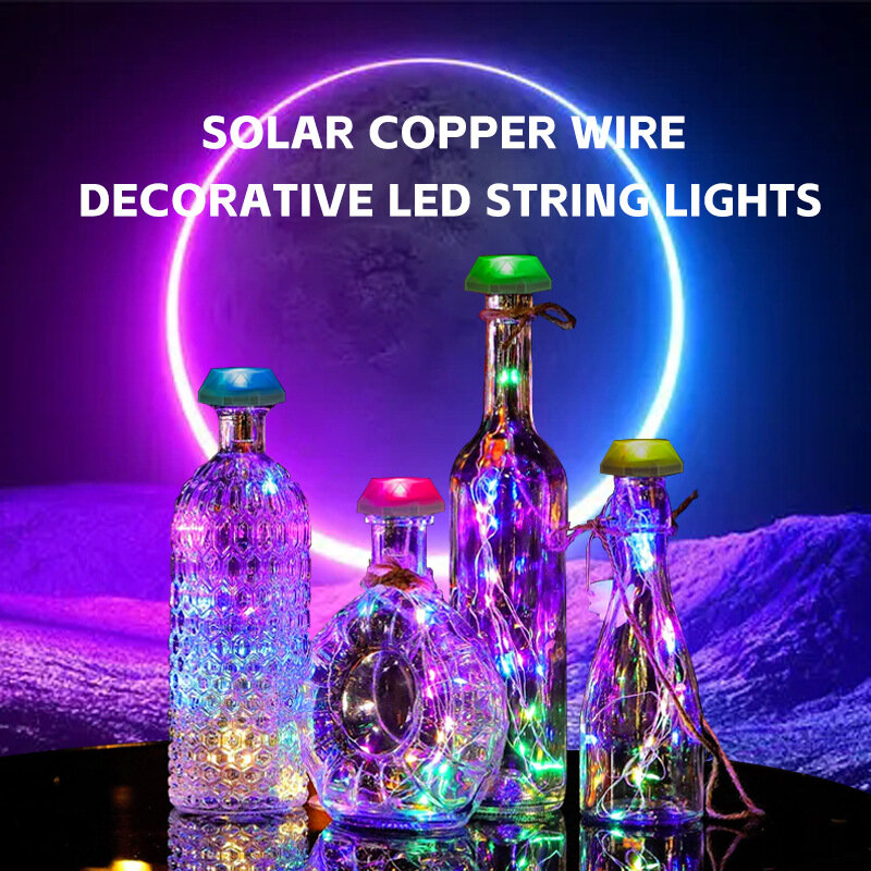 6 Pcs Outdoor Festival Coffee Bar Colorful Changing Personality Wine Bottle Decorative Light Waterproof Light String Wholesale
