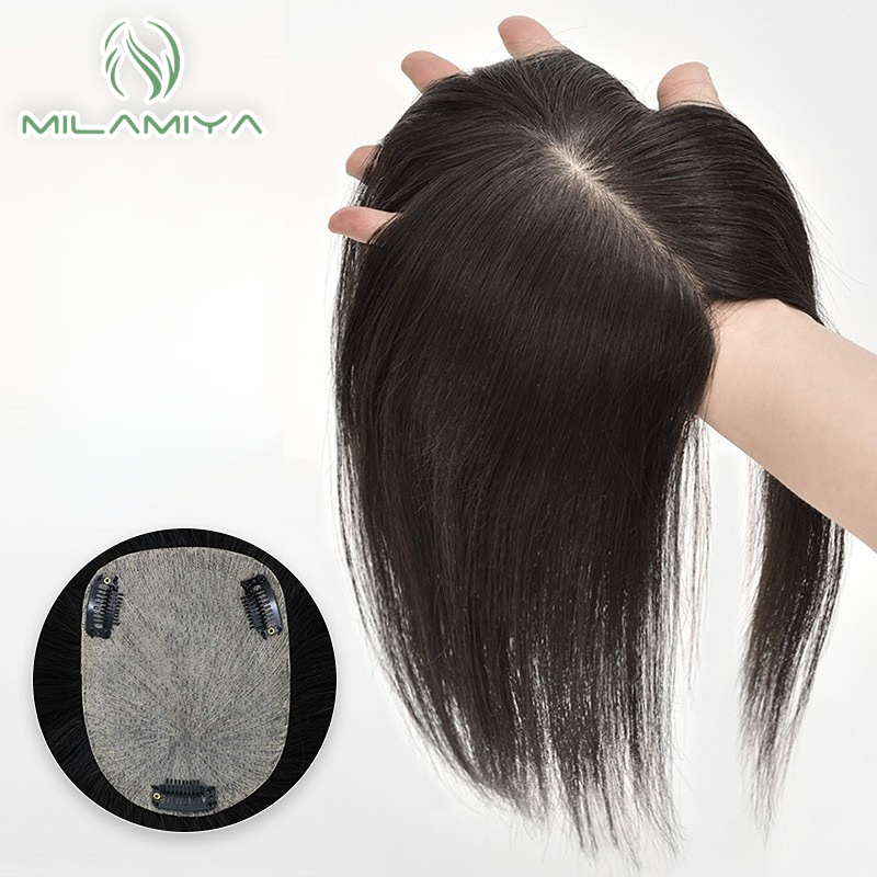 Women's Wig Clip In Hair Piece Women Real Hairpiece Hand Made Lightweight Breathable Hair Closure Hair Supplementing Set Women