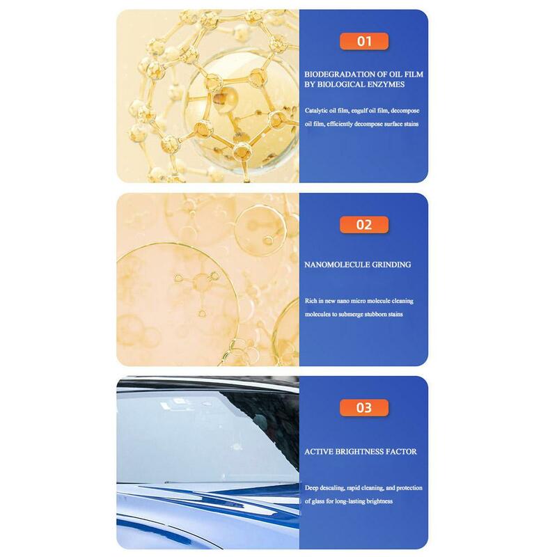 Oliefilm Verwijderaar Reiniger Diepe Reiniging Polijsten Glas Stof Auto Film Reiniger Auto Spiegel Olie Voorruit Verwijderen Achteruitkijkspiegel A2i3