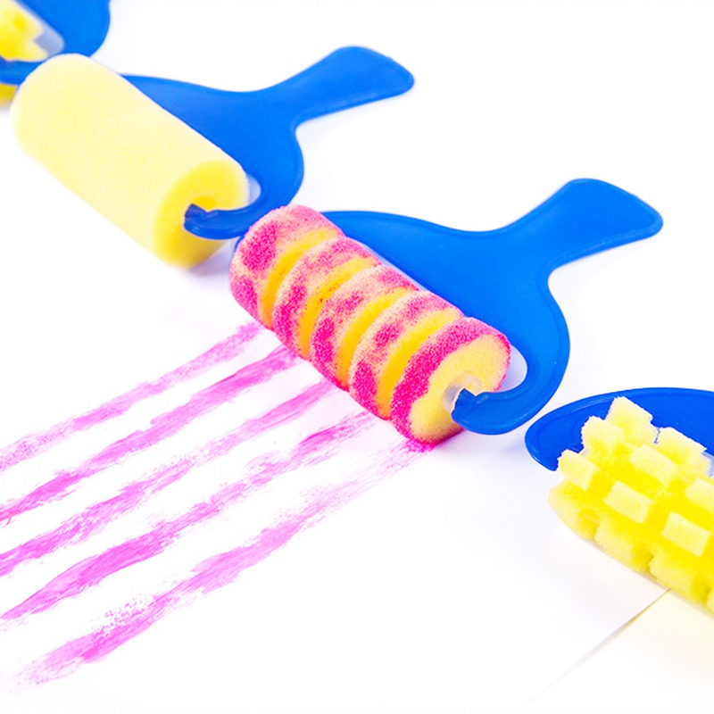2 Set Sponge Drawing Roller Graffiti Tool for Kids Sponges Paint Brush Child Toddler Stamps
