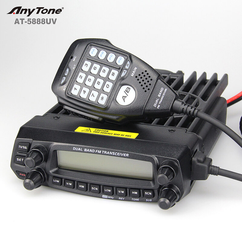 AnyTone AT-5888UV 50W Mobile Radio Dual band TX Quad Band RX Two Way Radio FM Transceiver VHF/UHF Walkie Talkie Long Range