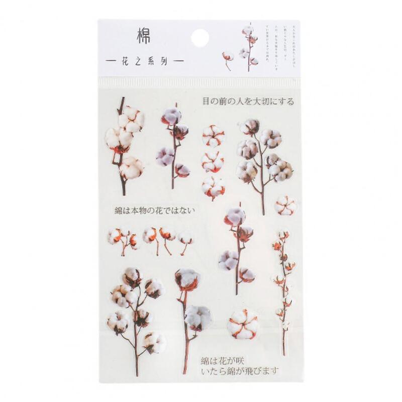 Rose Cherry Blossom Print Stickers, PET Sticker, Unique Hand Account Sticker, 1 folha