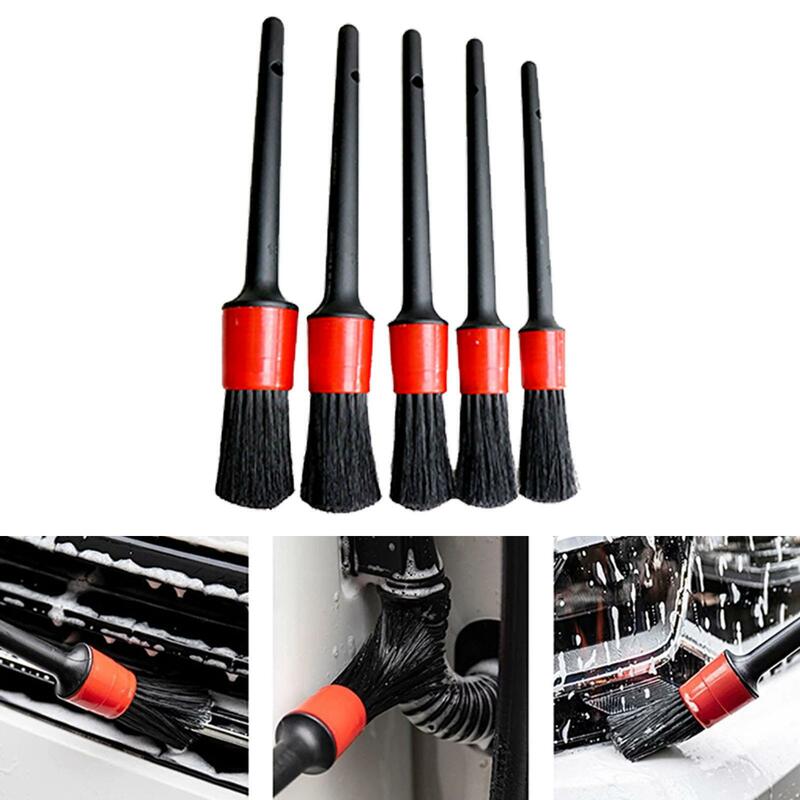 1/5pcs Auto Car Detailing Brush Set Auto Washing Kit Car Wheels Interior Dashboard Air Outlet Vents Brush Cleaning Tools