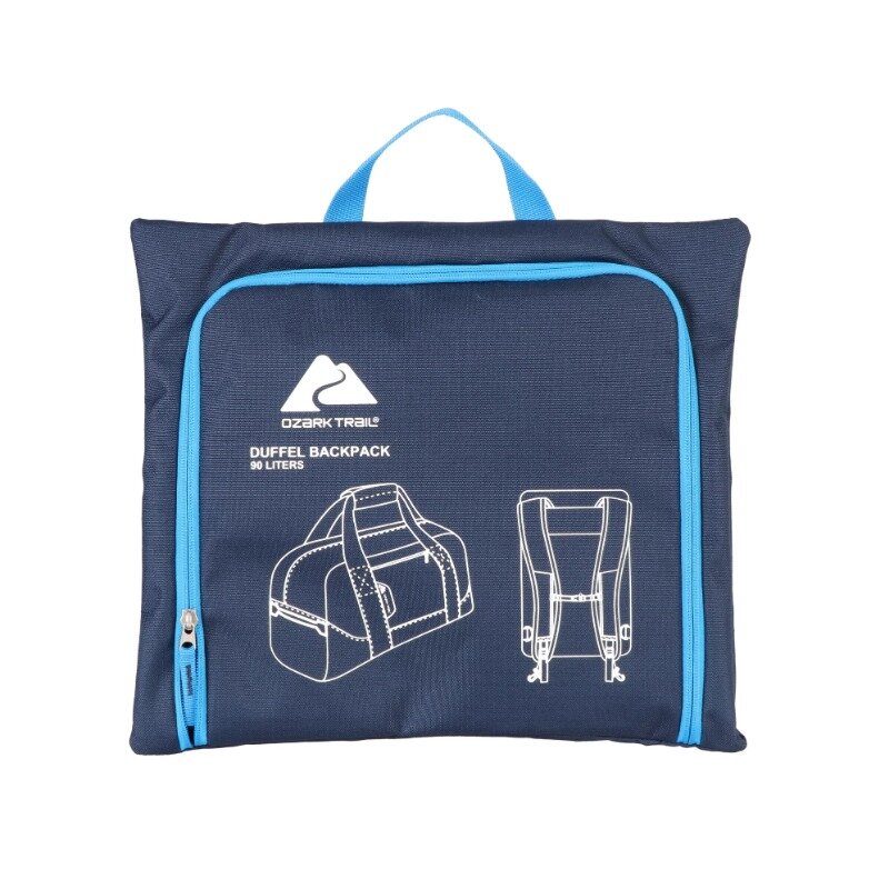 90 Liter Camp tragen alle Reisetasche, mit Rucksack gurten, blaues Polyester