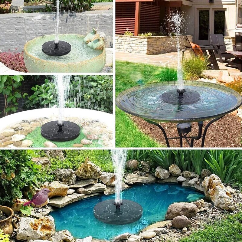 Fontaine à eau flottante solaire, bain d'oiseaux, décor d'étang, 62, pompe à eau pour jardin et .c2023, nouveau