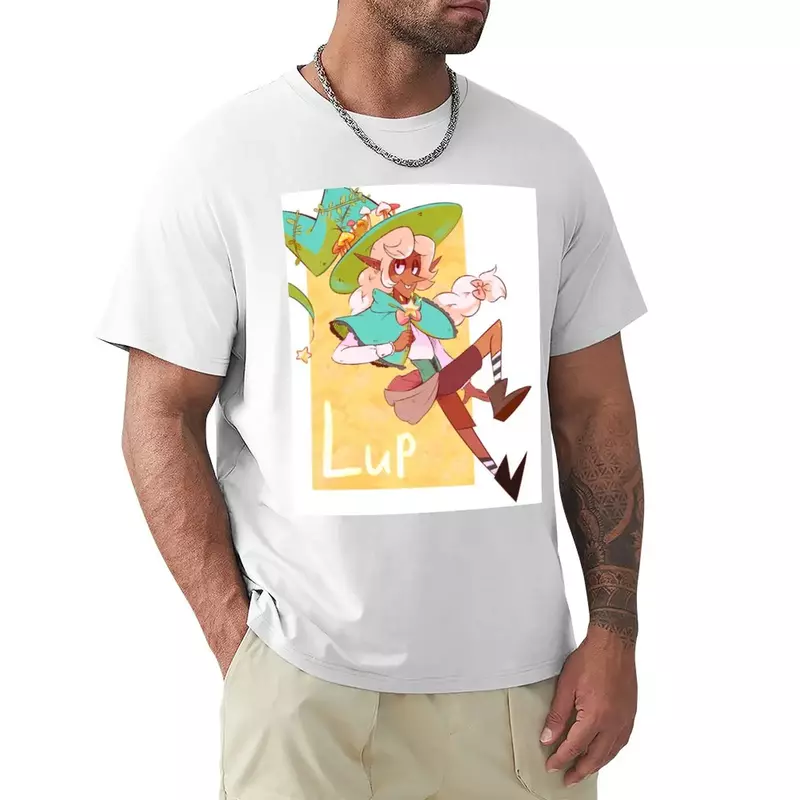 Camisetas pesadas extragrandes para homens, Lup T-Shirt, Roupas vintage