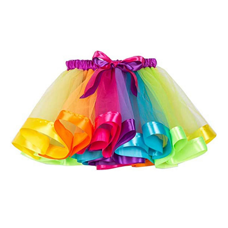 Girls Tulle Kids Dance Ruffle Party Short Dress,M