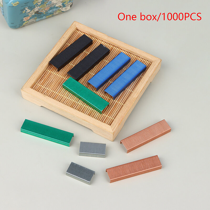 26/6 Staples Pin 1000pcs/Box Rose Gold Metal Office Standard Stapler Staples 26 / 6 Binding Machine School Supplies Accessories