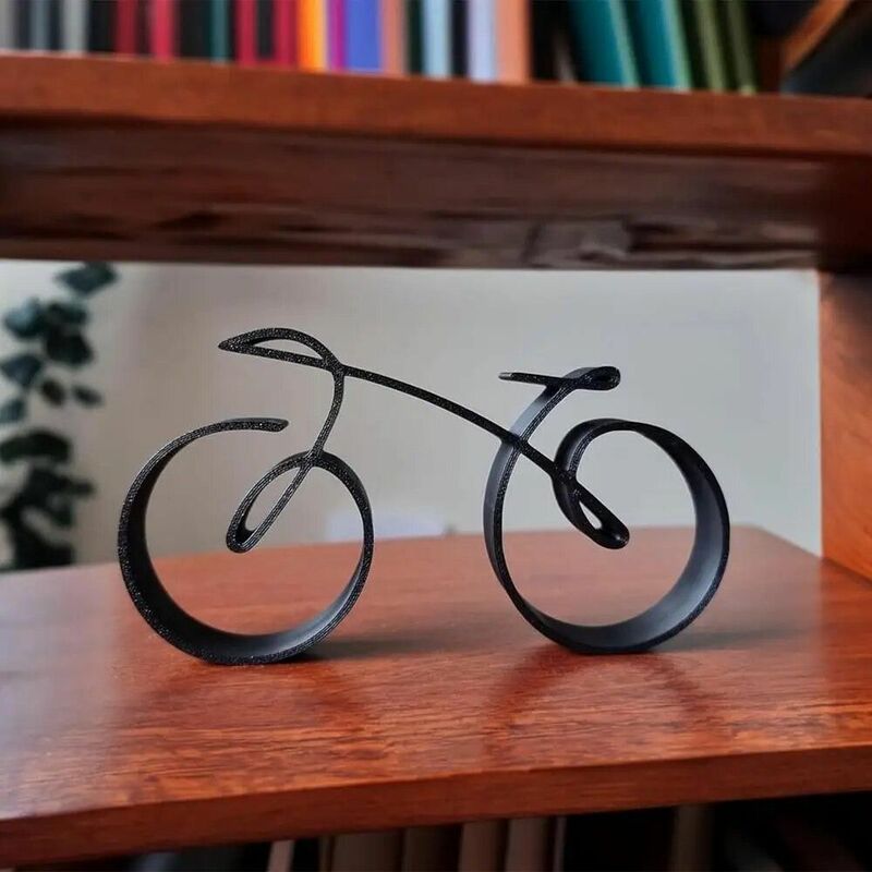 Rzeźba rowerowa z drutu oprawionego w stylu prosty rower sylwetka rzeźba sztuka rowerowa dekoracja na biurko prezent dla entuzjastów jazdy na rowerze