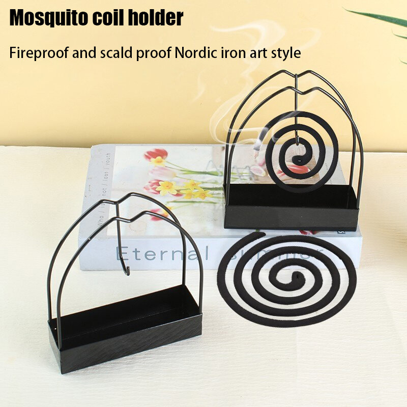 Iron Mosquito Coil Holder Incense Holders Coil Incense Burner Frame Modern Repellent Incense Rack For Household Bedroom Patio