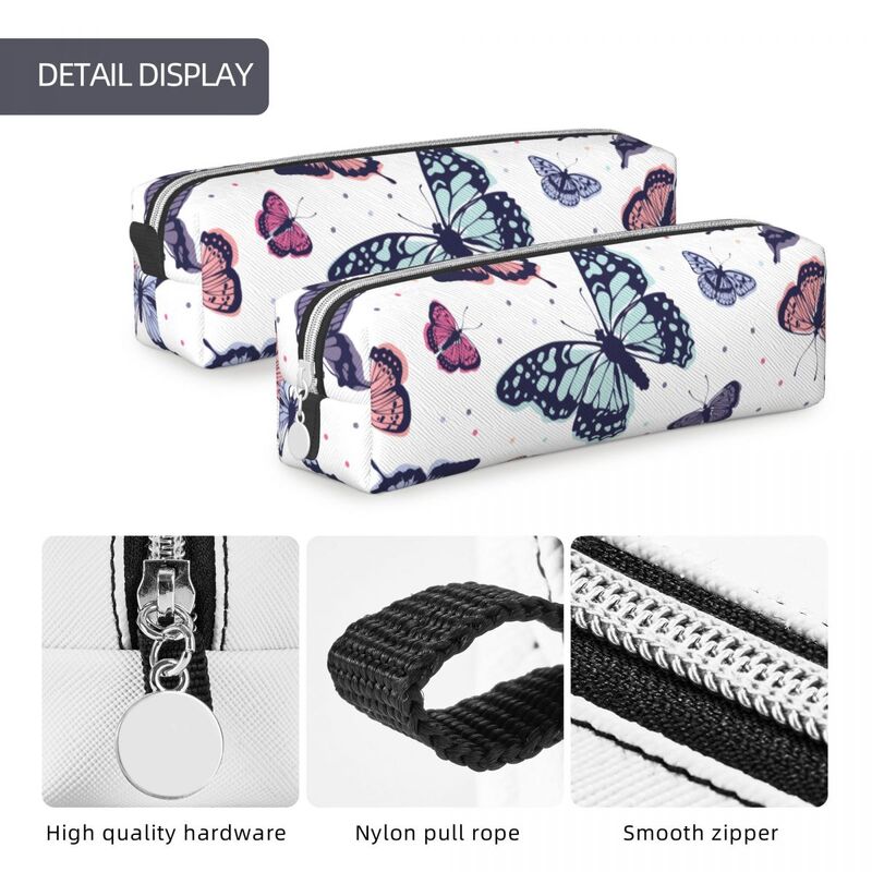 Butterfly Pattern Pencil Cases Colorful Butterflies Pencilcases Pen Box for Student Big Bags School Supplies Gifts Accessories