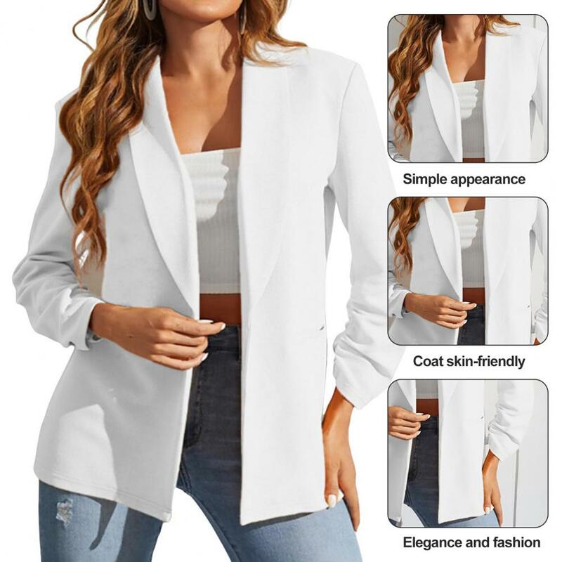 Jaqueta monocromática para mulheres, aparência simples, elegância e estilo