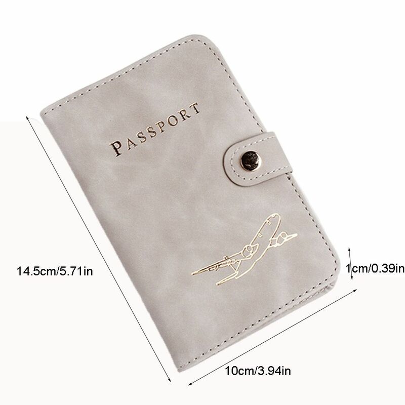 PU Leather Travel Passport Cover with Card Holder Fashion Simple Travel Document Credit Card Case Wallet Women Men