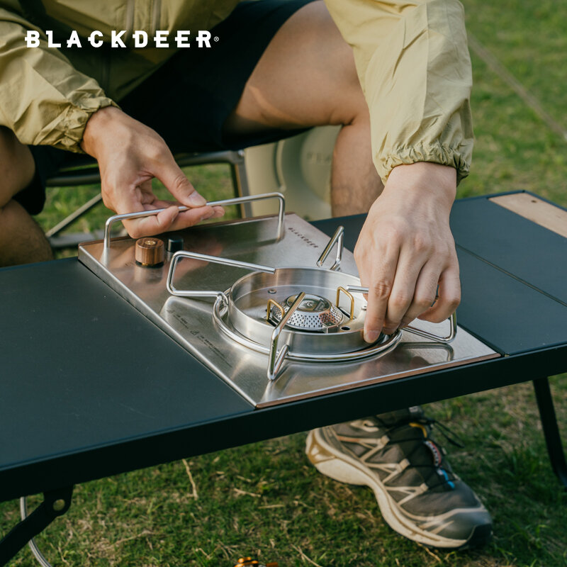 BLACKDEER Camping Folding Aluminum Alloy IGT Table Multifunctional Portable BBQ Grill Wood Table Outdoor Picnic Fishing