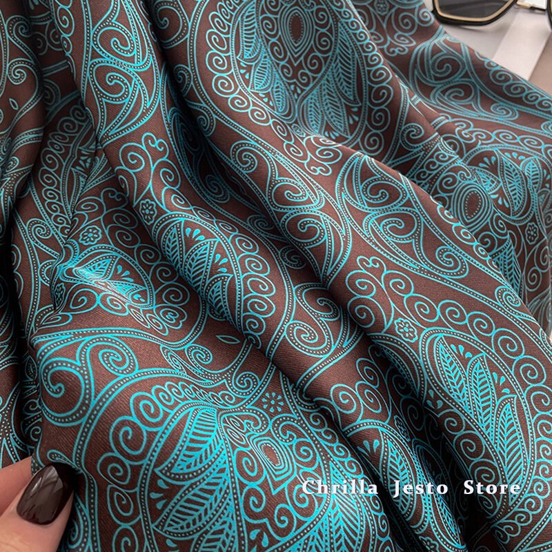 Ladies Fashion Sun Resistant Travel Shawl Printed Soft Long Bandana Foulard Soft Imitated Silk Scarf