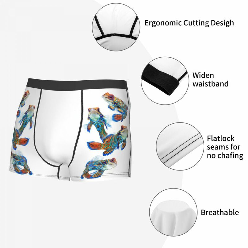 남성용 다채로운 열대어 복서 브리프, 높은 통기성 속옷, 하이 퀄리티 3D 인쇄 반바지, 생일 선물