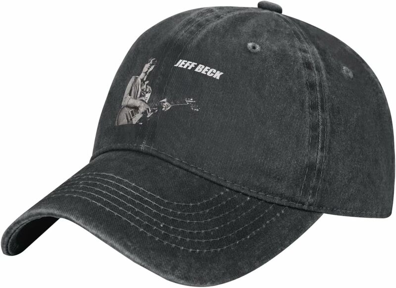 Jeff Bec-Sombrero de mezclilla desgastado para hombres y mujeres, gorra de camionero lavada Vintage, clásico, ajustable, negro