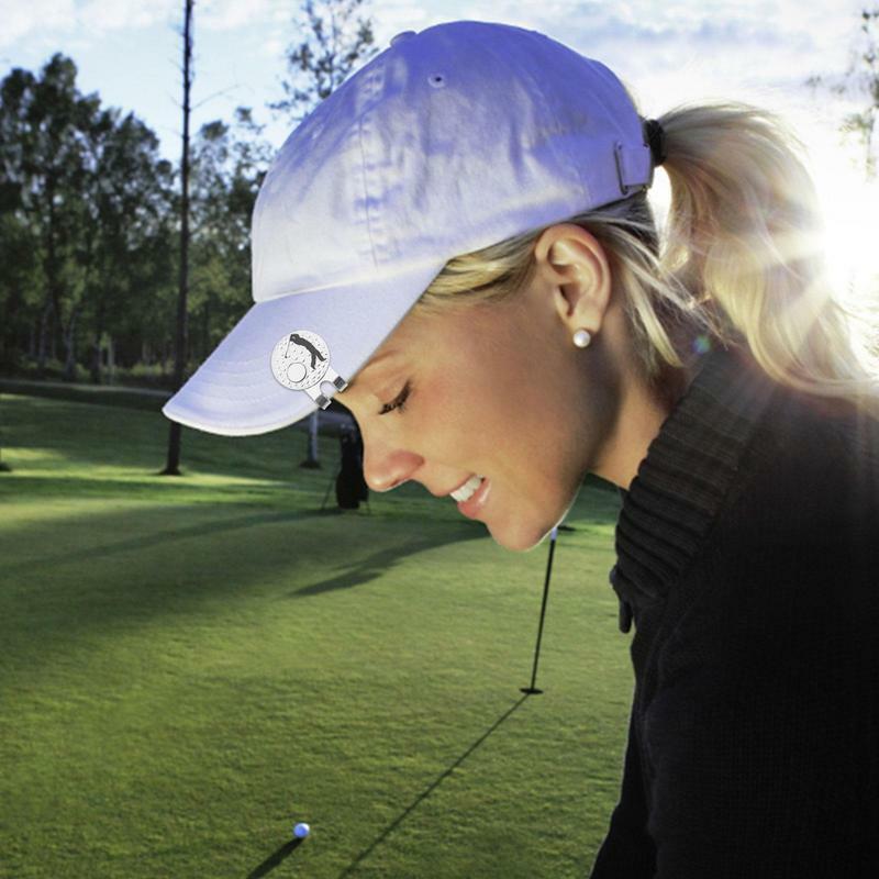 Engraçado Pequeno Magnético Golf Marcadores para Homens e Mulheres, Metal Hat Clip, Golf Hat Clips, Portátil Campo de Golfe, Training Aids