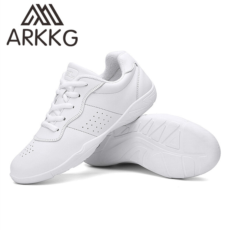 ARKKG 남녀공용 흰색 에어로빅 신발, 스포츠 치어리더 신발, 어린이 훈련 대회 신발