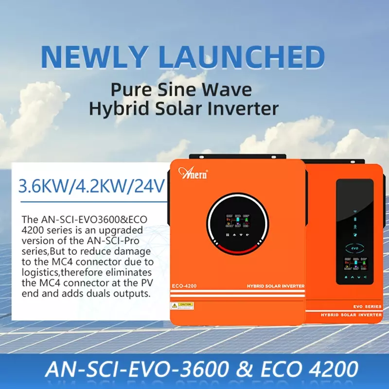 3.6KW 4.2KW 6.2KW 6200W 3600W Solar Hybrid Inverter Pure Sine Wave 120A MPPT Off-Grid and On-Grid 24VDC 48VDC 220VAC With WIFI