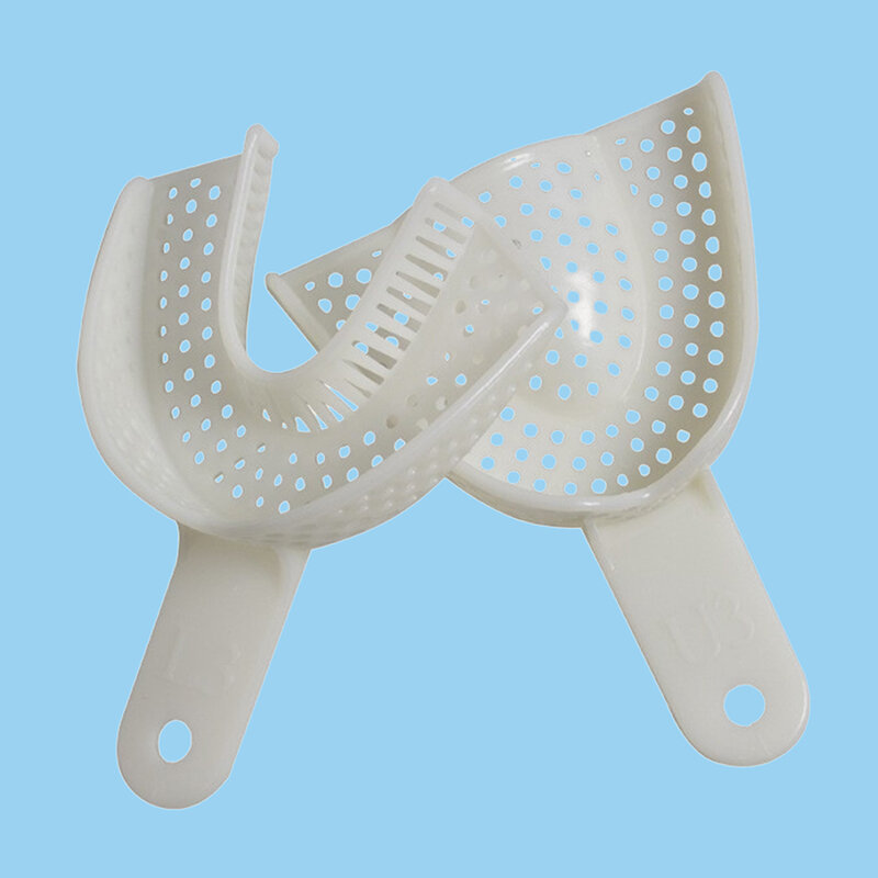 1 paio di vassoi per impronte ad adsorbimento dentale monouso per bocca intera supporto per denti in plastica vassoi in gesso strumenti per dentisti per l'igiene orale