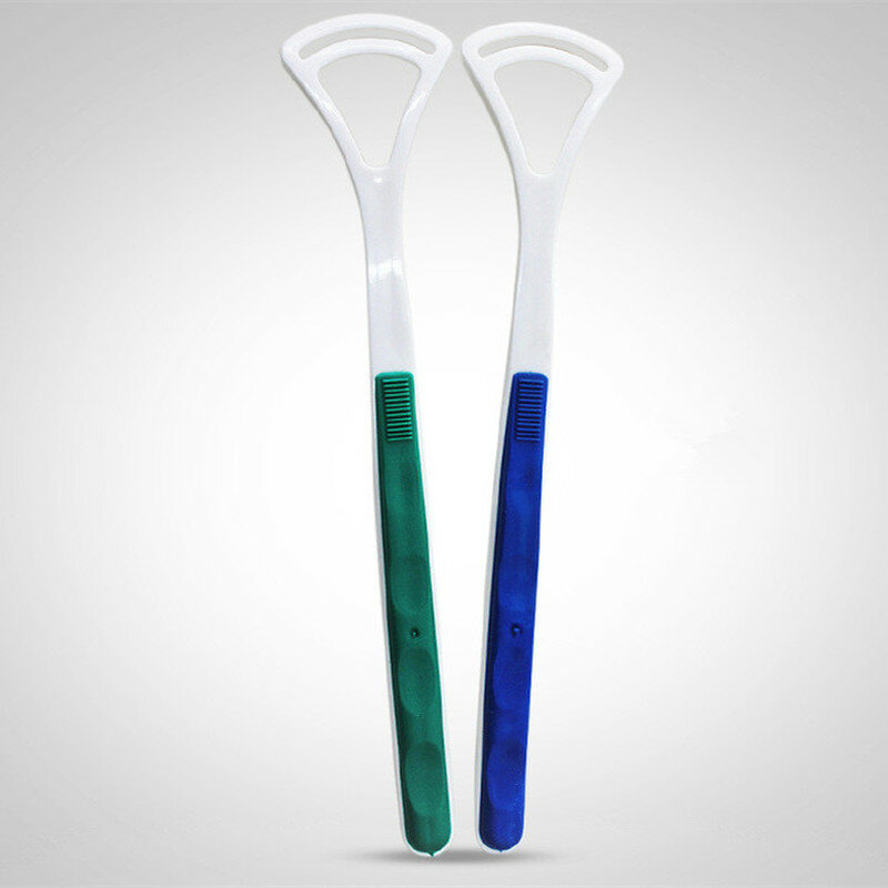 Mode Baru 2 Buah Pembersih Lidah Bau Mulut Baru Panas Jauh Sikat Pengikis Tangan Silika Menangani Kebersihan Mulut Pembersih Perawatan Gigi