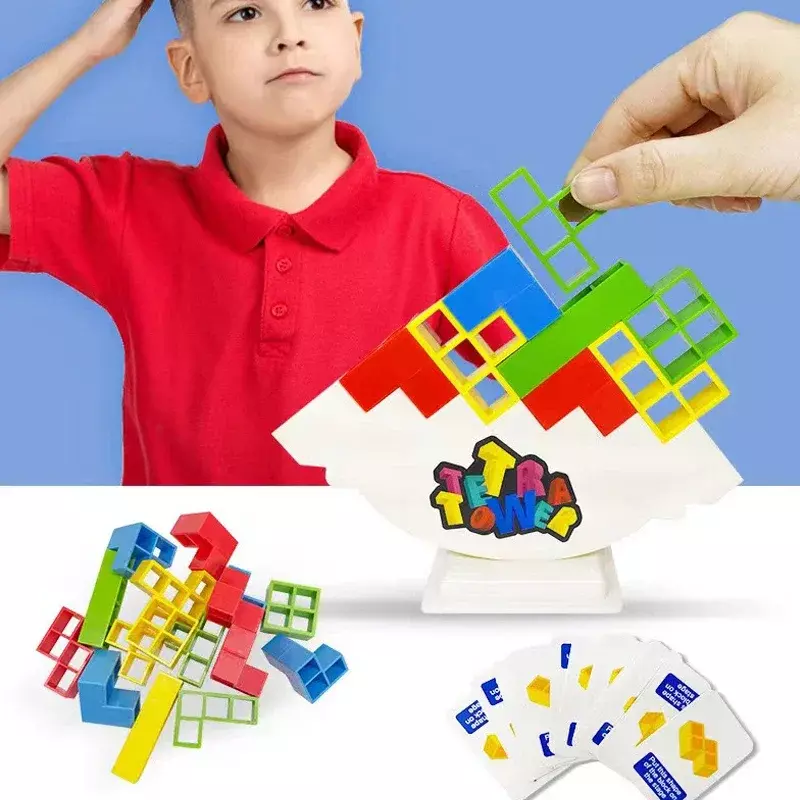 Blocos de empilhamento para crianças, Tetra Tower, Balance Game, Building Blocks, Puzzle Board, Assembly Bricks, Brinquedos educativos, Hot