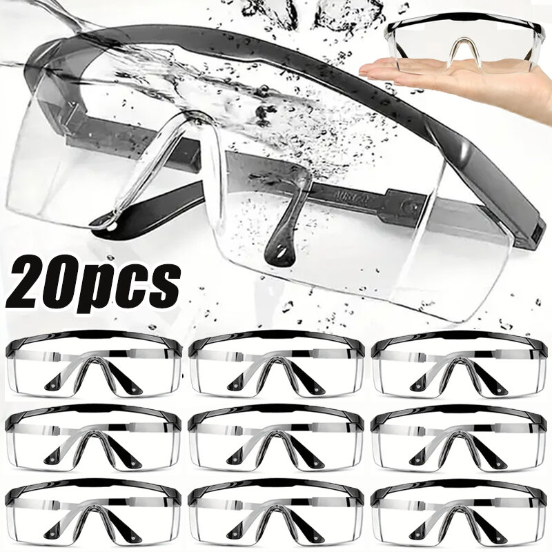 Eye Protection Goggles para Ciclismo, Windproof, Dustproof, impermeável, protetora, trabalho, segurança, Anti-Splash, 20pcs