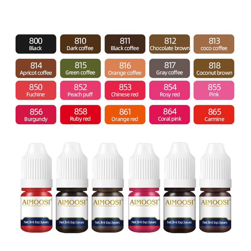 Tattoo Ink Nano Pigment Milkly Colors For Semi Permanent MakeUp Sets Tint sopracciglio Eyeliner labbra Beauty 3ml Microblading Pigments