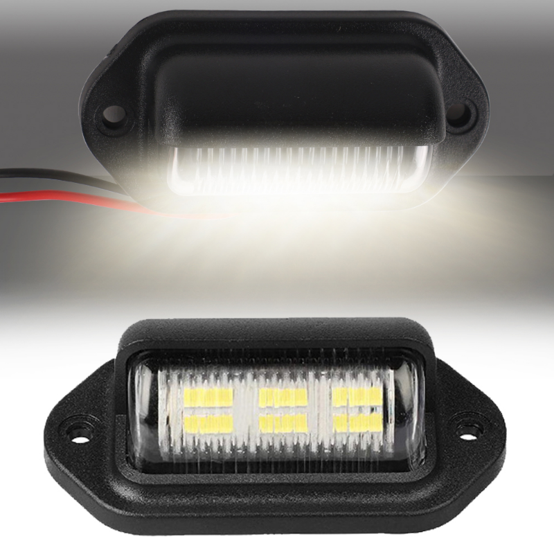 車のライセンスプレート用の白色LEDライト,12〜24V,トラック,トレーラー,車の照明